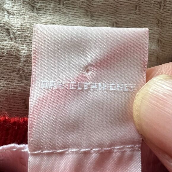 The Cashmere Project Sweater Women Sz Medium Red Orange V-Neck Long Sleeve *FLAW - Picture 6 of 8